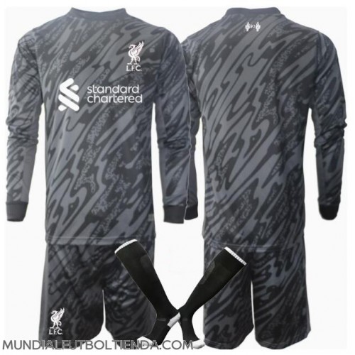 Camiseta Liverpool Portero Primera Equipación Replica 2024-25 para niños mangas largas (+ Pantalones cortos)